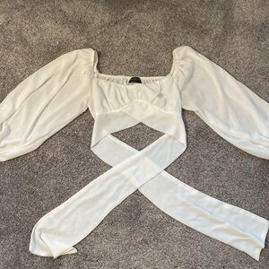 White Fox Wrap Top